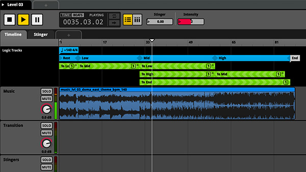 FMOD project using horizontal re-sequencing