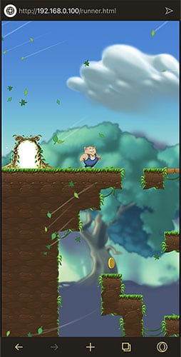 Game running with a mobile aspect ratio
