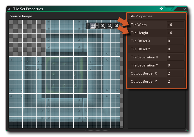 Tile Set Grid 16x16