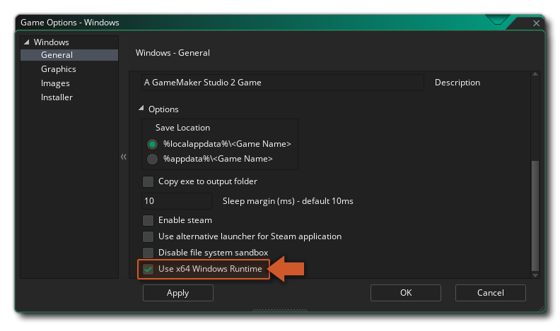 Location of Use x64 Windows Runtime