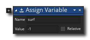 Set Variable "surf" to -1