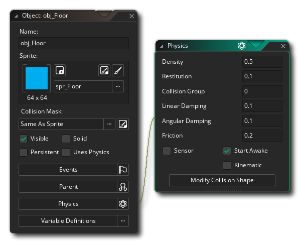 Object Physics Options