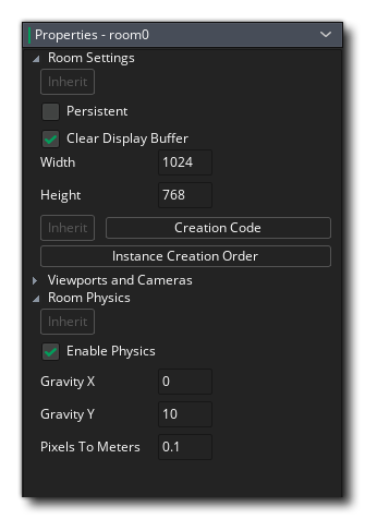 The Physics Tab In The Room Editor